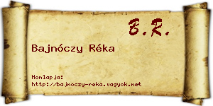 Bajnóczy Réka névjegykártya